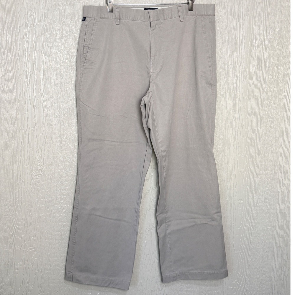 Dockers Mens Classic Fit Flat Front Chino Pants Khaki Tan 36x29 Cotton Tencel